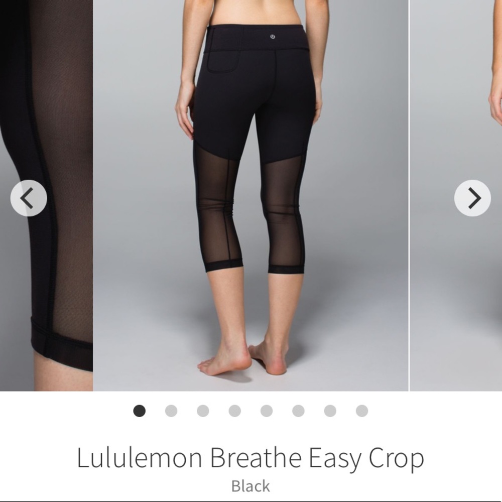 Lululemon Breathe Easy Crop Black size 6